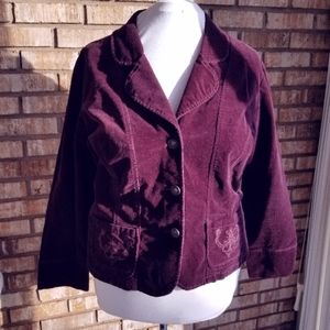 Lane Bryant Eggplant Corduroy Blazer
